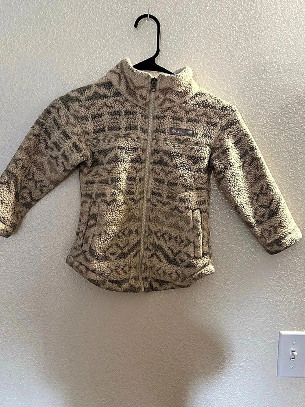 Columbia Girls' Benton Springs II Printed Fleece Jacket Beige & Brown Girls XS